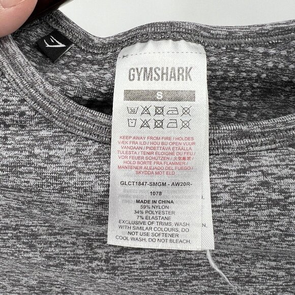 Gymshark Women's Cropped Activewear Top Tee Size S Small Gray - Picture 6 of 6